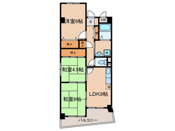 シャトー弁天　弐番館の物件間取画像